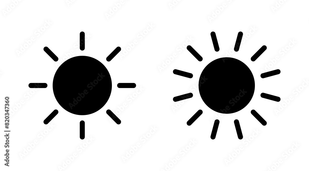 Sun icon set. Brightness Icon vector Sun icon set. Brightness Icon vector