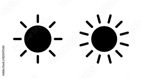 Sun icon set. Brightness Icon vector