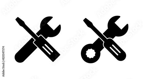 Repair tools icon set. tool icon vector. setting icon vector. Wrench and screwdriver. support, Service