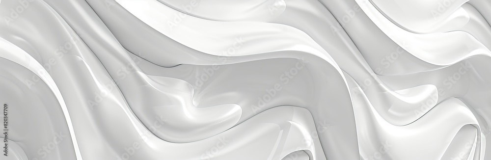 Obraz premium 3D Abstract Wavy Modern Pattern Background, Seamless Trendy White Background