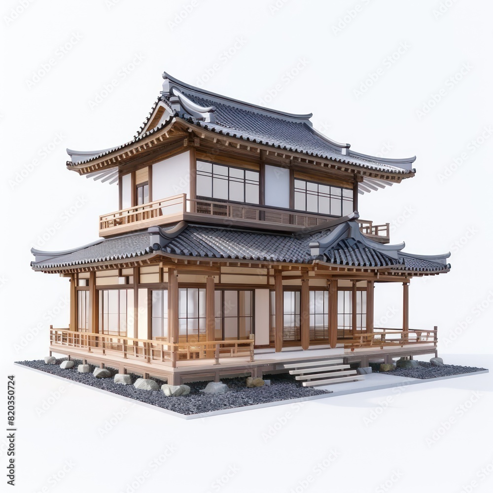 3d rendering of classic house on white background 3d rendering of classic house on white background