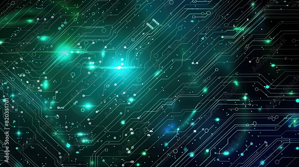 A green background with many small squares of light. The squares are arranged in a way that they look like a circuit board A green background with many small squares of light. The squares are arranged in a way that they look like a circuit board