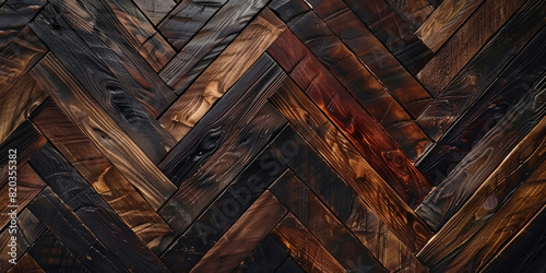 Wood marquetry wall parquet, abstract pattern background, Generative illustration 