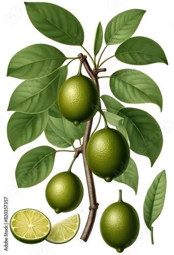 Quenepa Spanish Lime Isolated on Transparent White photo