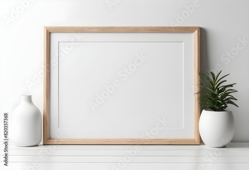 White Wood Frame Mockup Object
