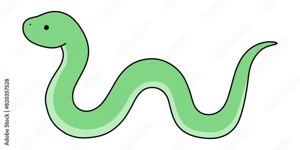 Naklejka premium 蛇のベクターイラスト。干支、十二支、へび、年賀 