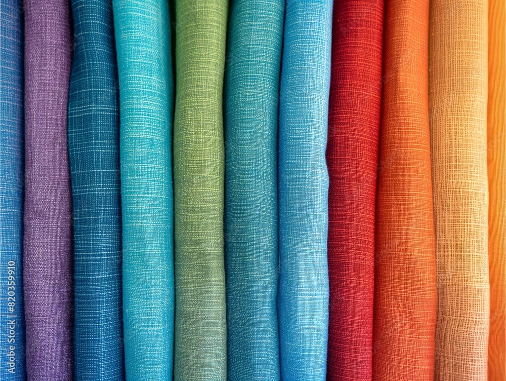 rainbow of colors from blue to red, with each color representing different types and sizes of fabrics for . The fabric is soft and smooth, and the edges have no creases or folds,Generative AI rainbow of colors from blue to red, with each color representing different types and sizes of fabrics for . The fabric is soft and smooth, and the edges have no creases or folds,Generative AI