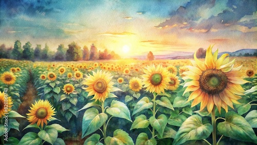 A field of sunflowers basks in the sunlight, embodying the beauty and bounty of nature cultivated through smart farming practices photo