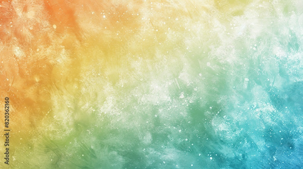 Fototapeta premium White, Green, Blue, Orange, Yellow Gradient: Grungy Retro Texture with Bright Glow