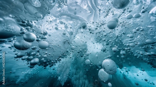 A stunning contrast of frozen and fluid as bubbles of ane swirl beneath a sheet of ice in the lakes depths.