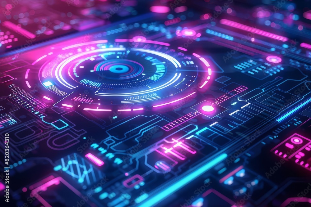 futuristic holographic interface with glowing neon elements scifi concept art futuristic holographic interface with glowing neon elements scifi concept art