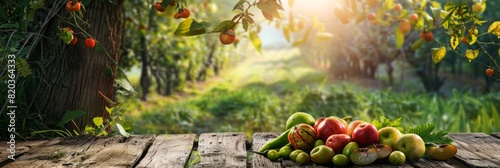 arm wood nature field fruit table product grass garden background stand green food. Nature wood landscape morning farm outdoor sky podium forest stump beauty sun scene platform view beautiful trunk  photo