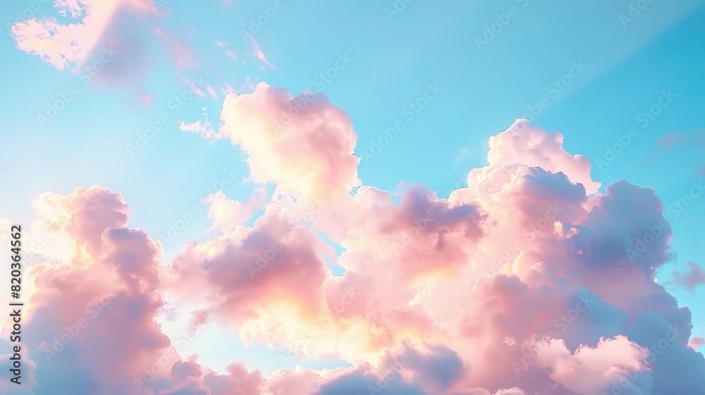 Morning sky at sunrise with soft pink clouds and yellow tones. Morning sky at sunrise with soft pink clouds and yellow tones.
