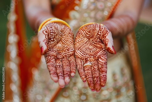 intricate henna designs on womans hands traditional indian wedding culture closeup photography