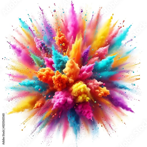 bright colorful holi paint color powder festival explosion burst isolated white background