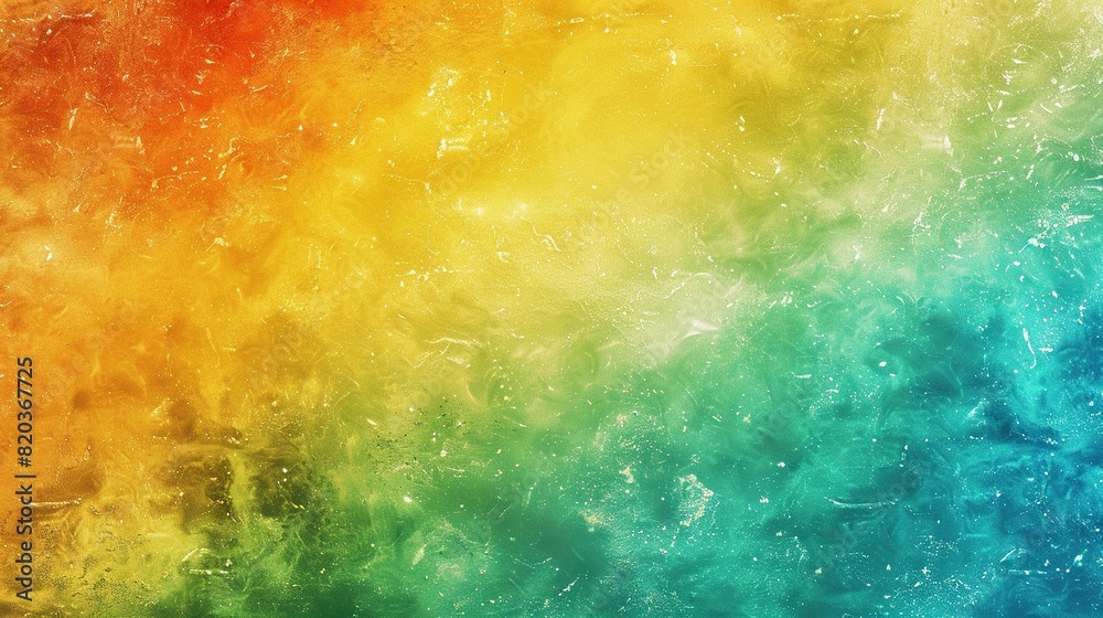 Fototapeta premium Bright Gradient Background: White, Green, Blue, Orange, Yellow with Grainy Noise and Grunge