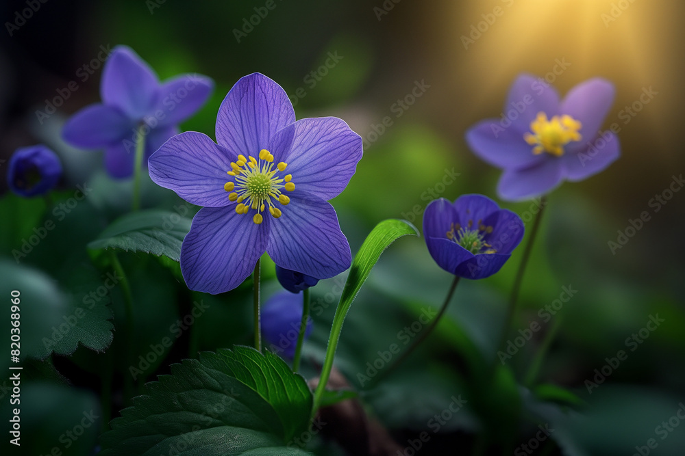 Fototapeta premium blue and yellow flowers