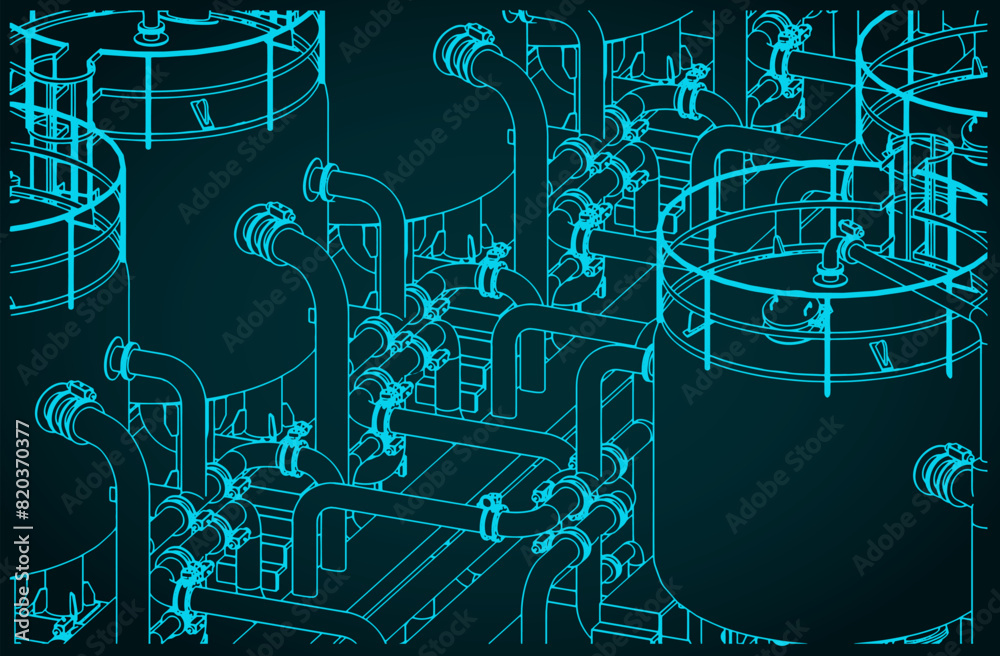 Tanks in chemical production blueprint