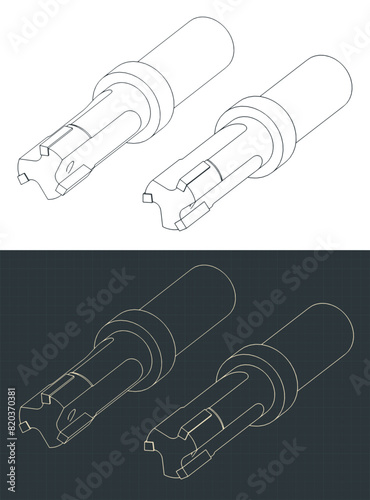 Metal reamer isometric blueprints