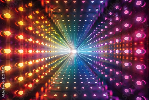 Vibrant Psychedelic Neon Grid A Multidimensional Vision of Futuristic Design and Illumination photo
