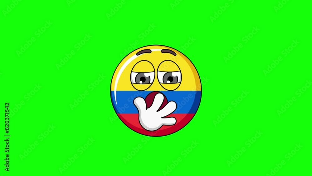 flag of colombia Yawning face animation, insufficient sleep, boredom with a person or topic flag of colombia Yawning face animation, insufficient sleep, boredom with a person or topic