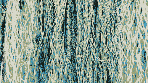 2-68c. Forest of the jungle. Tree Vines Texture Effect - Illustration