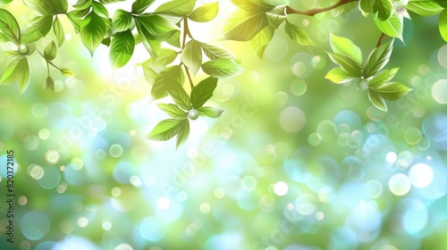 Spring Bokeh Nature Background With A Lush Green Abstract, High Quality