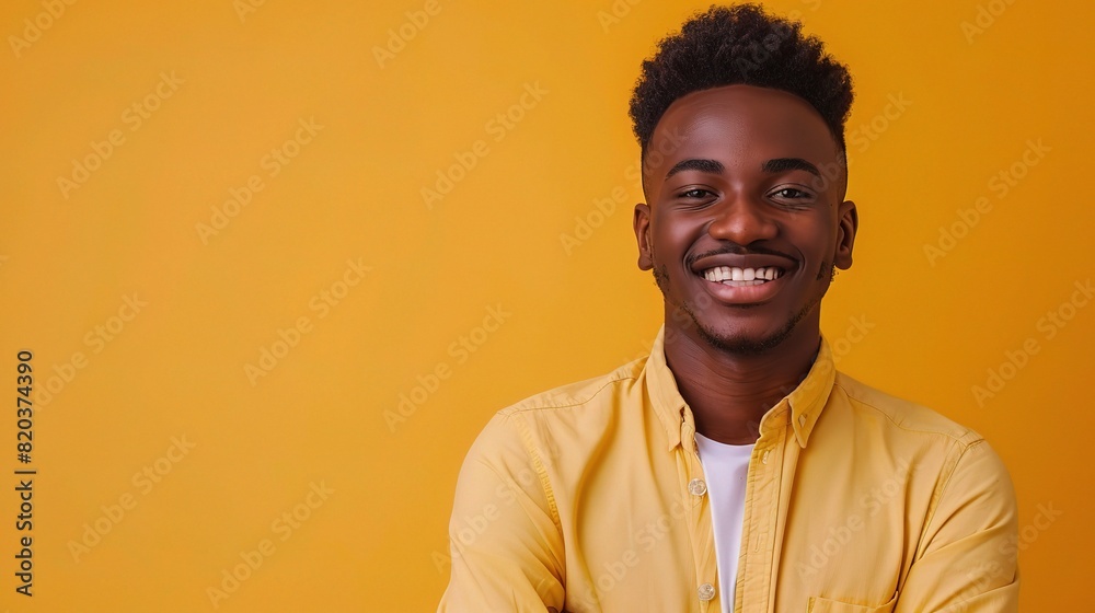 Obraz premium portrait of a young businessman, his confident smile reflecting his pride and positive mindset towards his career and entrepreneurial endeavors
