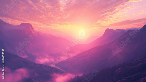 sunrise in the mountains