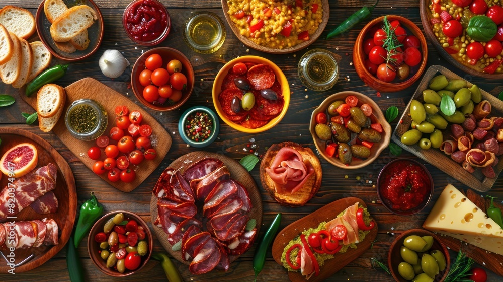 Vibrant Spanish Tapas Selection A Festive Culinary Experience