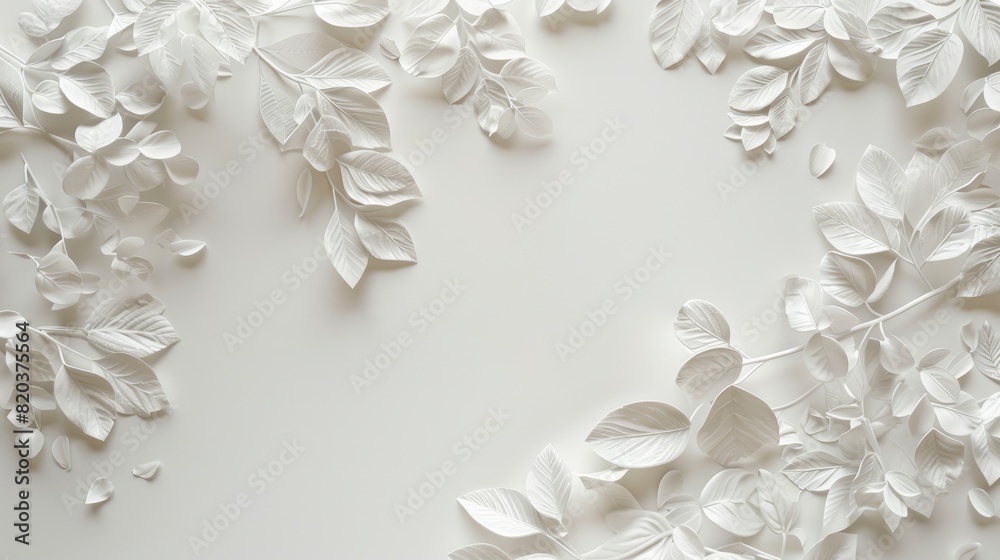 Leaves Natural Shadow Overlay On White, Creating A Delicate And Intricate Pattern, High Quality Leaves Natural Shadow Overlay On White, Creating A Delicate And Intricate Pattern, High Quality