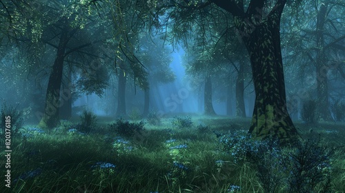 Misty Morning Forest With Abstract Natural Backgrounds  Creating A Serene And Mystical Atmosphere  High Quality