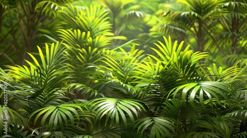 Close-Up Nature View Of Green Leaf Palms  Showcasing The Intricate Details Of Foliage  High Quality