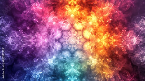 A colorful kaleidoscope effect, constantly changing and creating symmetrical patterns photo