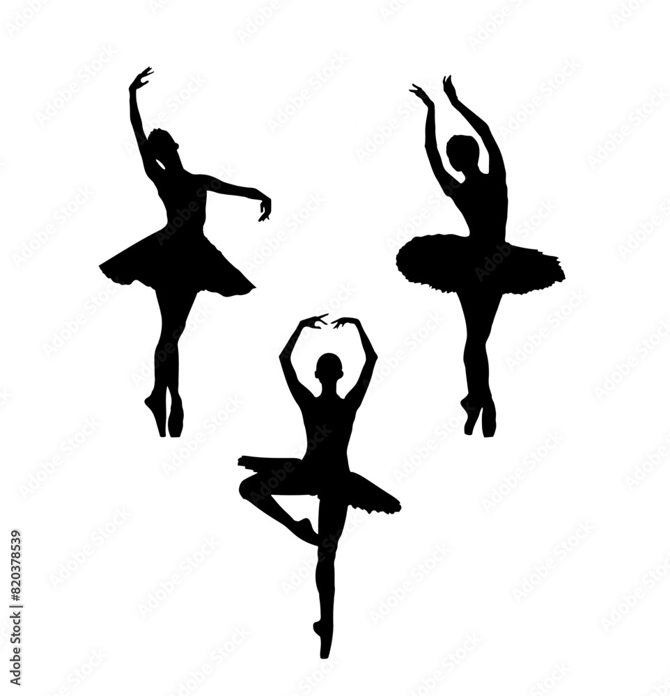 Fototapeta premium Woman doing ballet silhouette vector