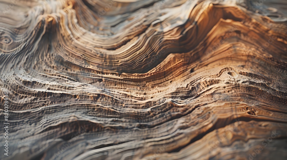 Naklejka premium Tree growth rings on fresh cut evergreen tree