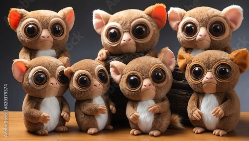 set of tarsier plush dolls stuffed toy from Generative AI