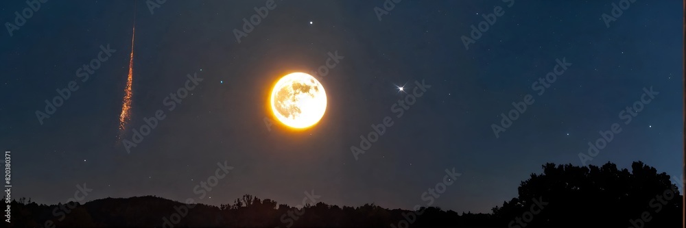 Obraz premium La luna y un destello de supernova que brilla