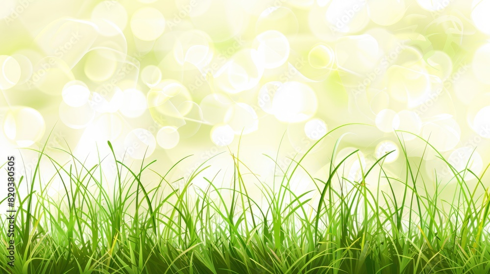 Fototapeta premium An Abstract Nature Background With Spring And Summer Vibes, Featuring Fresh Green Grass, High Quality