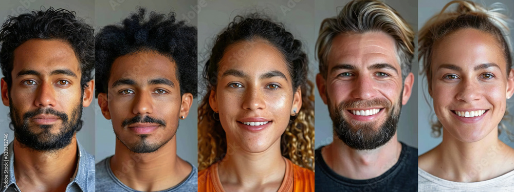 Diverse Faces on White Background Diverse Faces on White Background