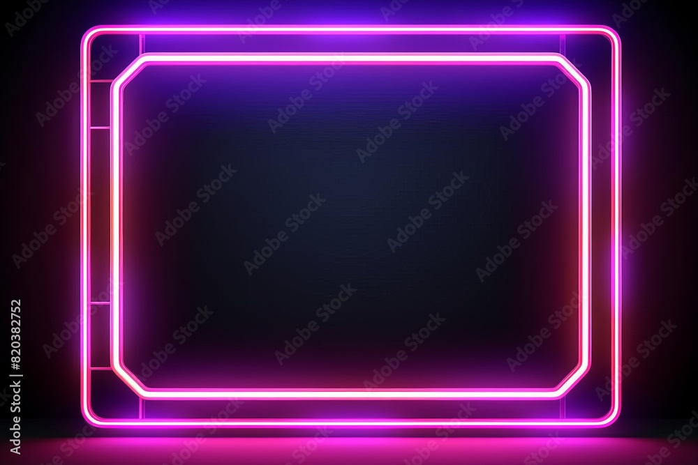 Neon frame on a dark background Neon frame on a dark background