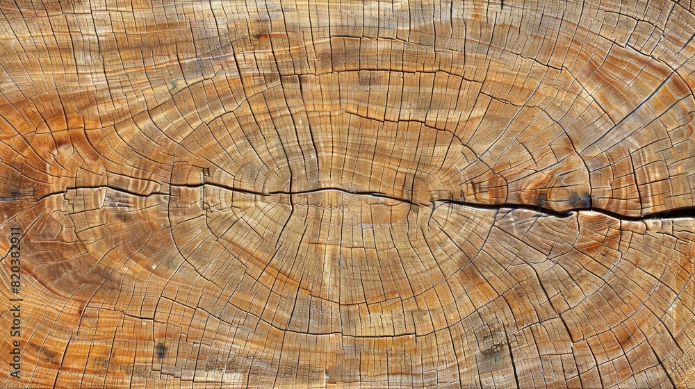 Fototapeta premium An Old Wooden Oak Tree Cut Surface, Showcasing Intricate And Natural Patterns, High Quality