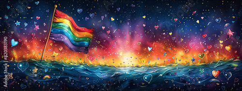 Pride Month LGBTQ+ Flag and Banner photo