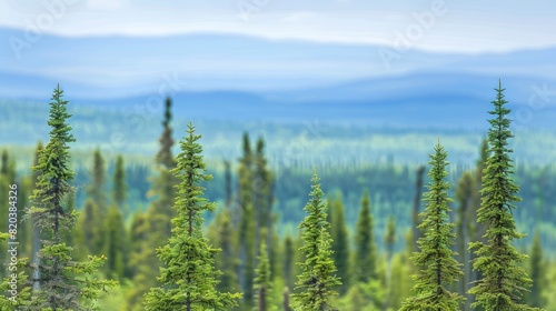 Beautiful Blurred Boreal Forest Background View, Offering A Serene And Tranquil Scene, High Quality