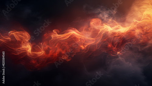 A close-up image of a moving fire  capturing the dynamic and intense nature of fire. The swirling fire pattern creates an atmosphere full of warmth and energy.