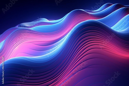 Pink and blue neon light waves