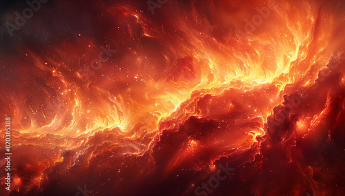 A close-up image of a moving fire, capturing the dynamic and intense nature of fire. The swirling fire pattern creates an atmosphere full of warmth and energy.