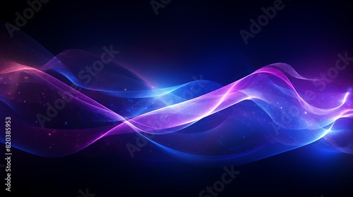 Purple and blue light streaks on a dark background
