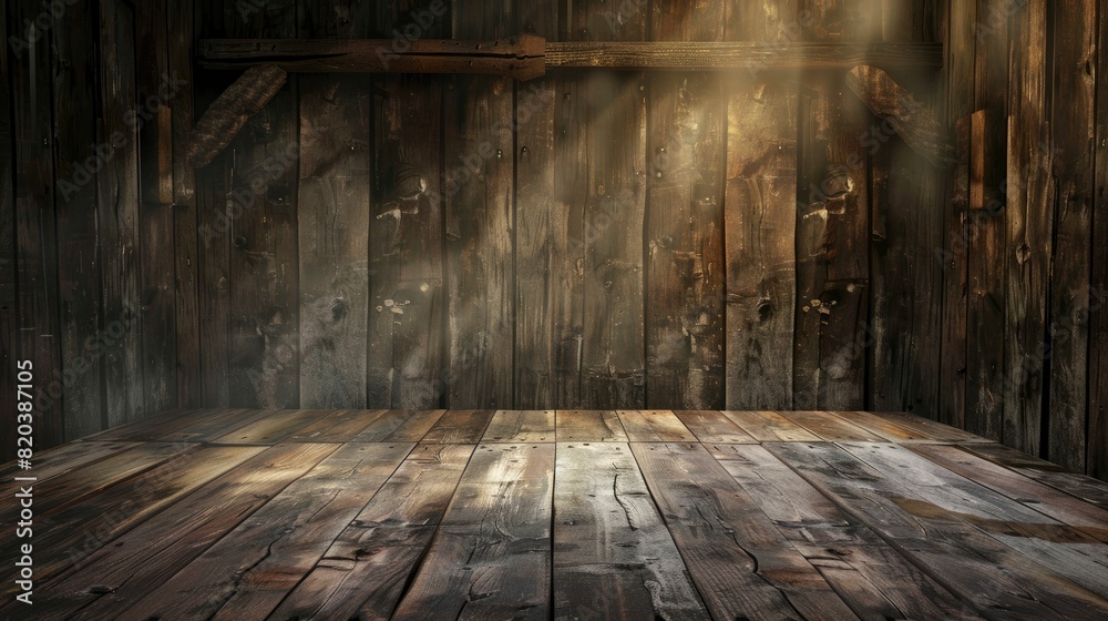 A Wooden Table With Ample Free Space, Inviting You To Place Your Items On Its Rustic Surface, High Quality