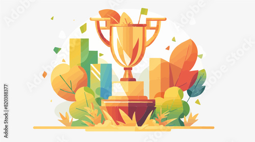 surprised winner of lottery raffle contest full of joy jumping in air smiling accepting triumph big trophy close up 2.5d